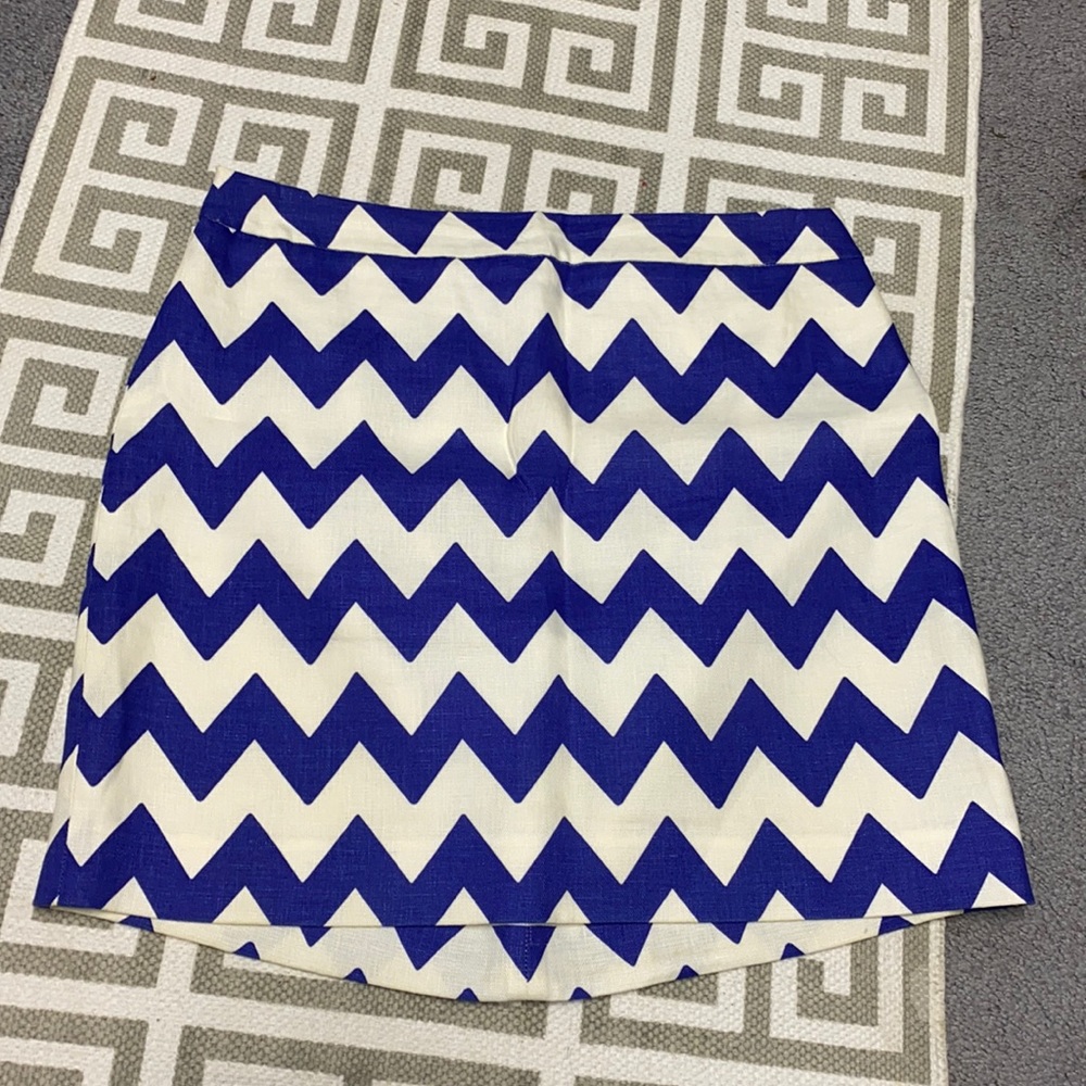 Kate Spade Chevron Mini Skirt in Blue & White